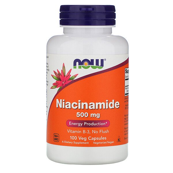 Now Foods, Niacinamide, 500 mg, 100 Capsules