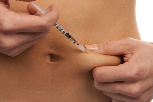 Injections in the abdomen for self-use